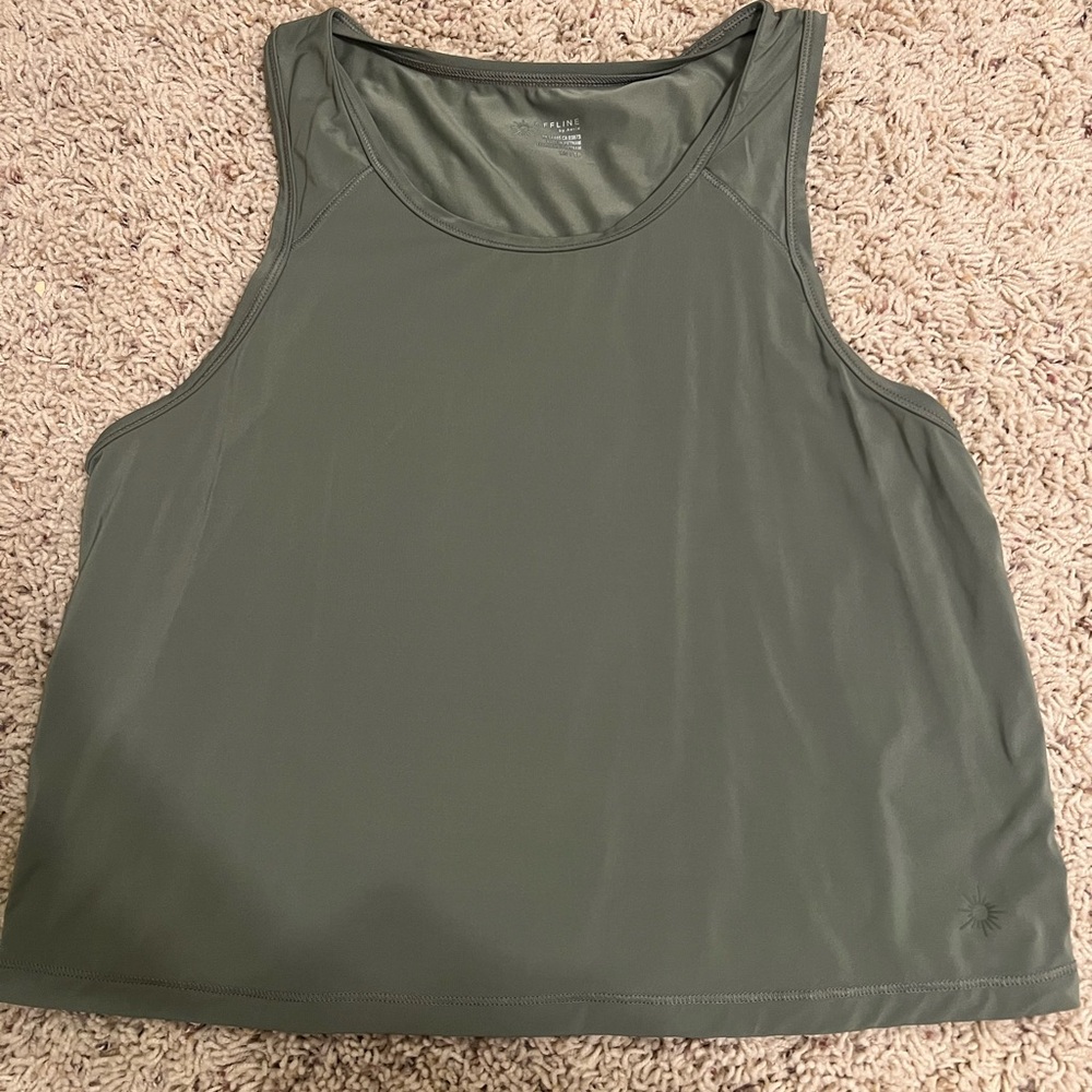 OFFLINE Olive Green Sleeveless Women's Top